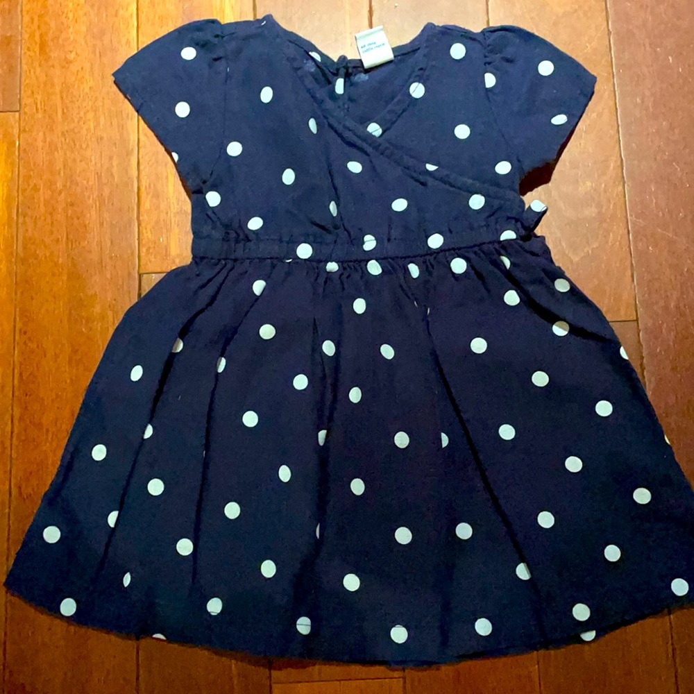Adorable blue and white polka dot wrap-dress!